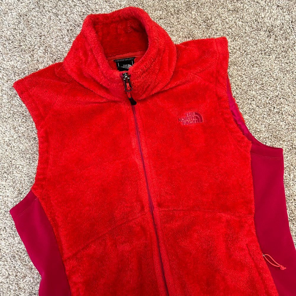 The North Face Women Full Zip Fleece Vest Size Large Furry Polyester